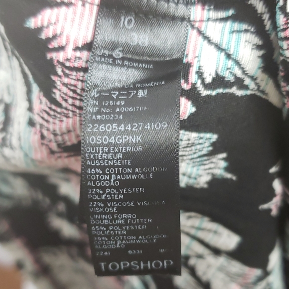 Topshop Tropical Print Trendy Mini Dress, Sz. 6 - Picture 8 of 8